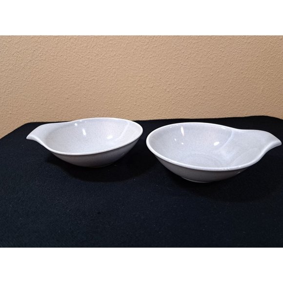 Russel Wright Steubenville American Modern Granite Gray Lugged Soup Bowl Set 2 - Picture 1 of 3